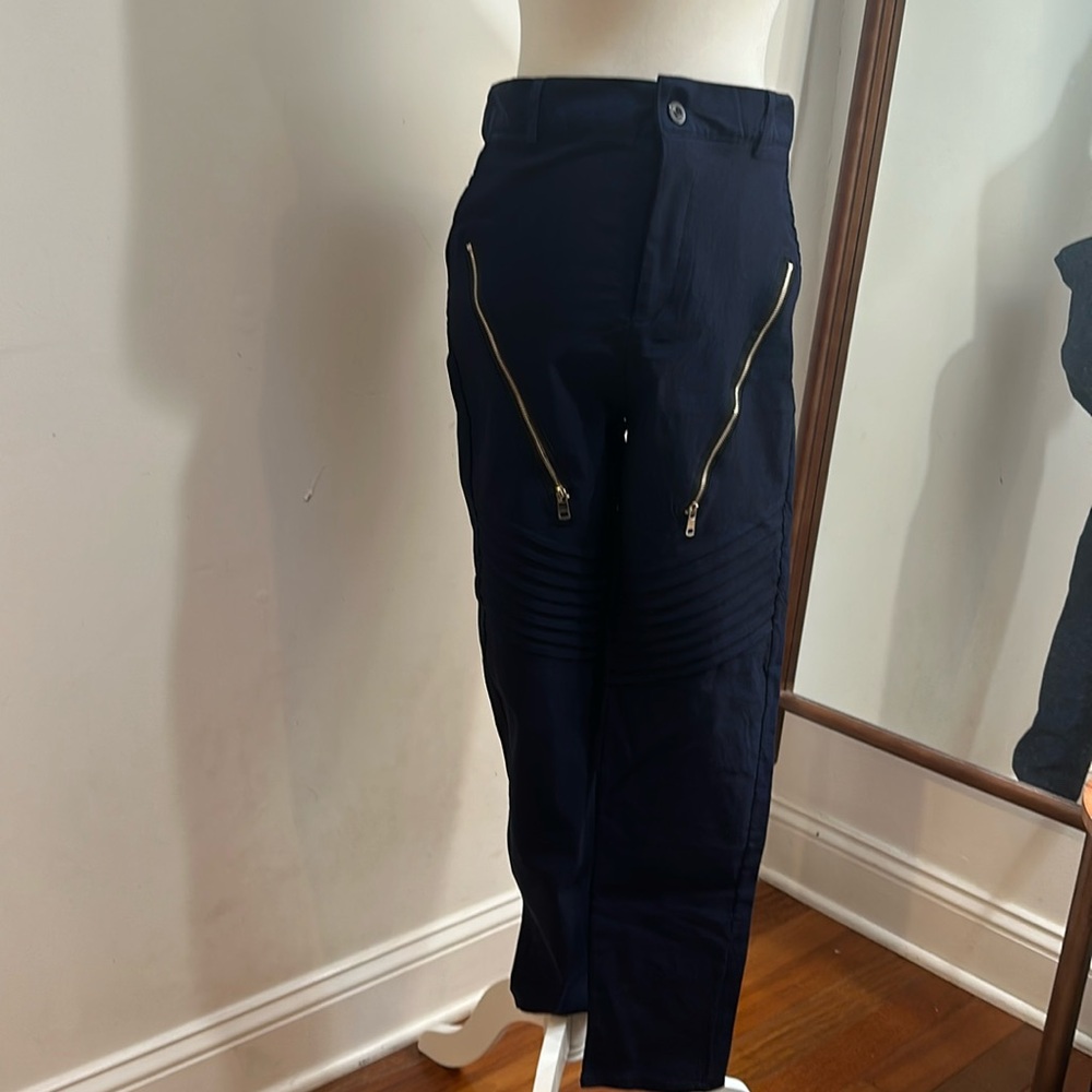 NWT Men’s Ouku navy blue zippered fashion pants size large